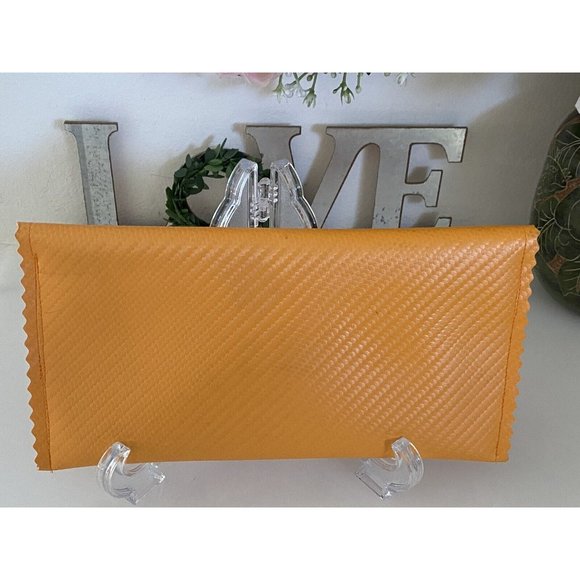 Stash Bag By John Galt Orange Clutch With Rhinestones Magnetic Close NWOT 9"X5" - Picture 7 of 16